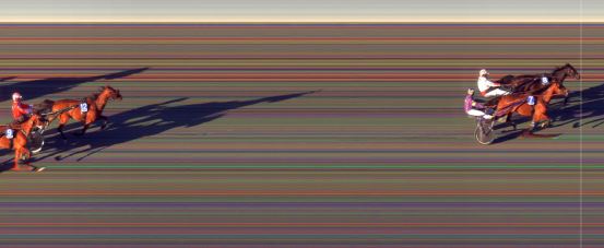 Målfoto for løp 2 på bane BI den 07.05.2021