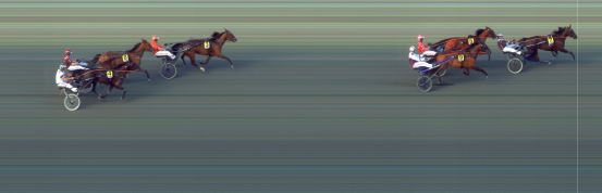 Målfoto for løp 1 på bane BI den 04.06.2021