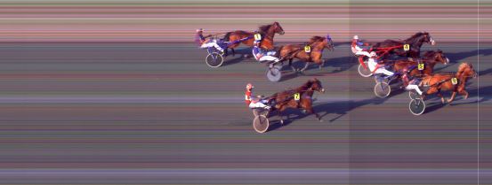 Målfoto for løp 1 på bane BI den 02.07.2021