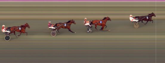 Målfoto for løp 2 på bane BI den 07.07.2021