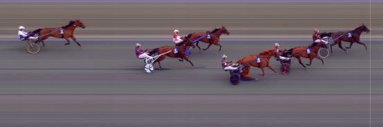 Målfoto for løp 2 på bane BI den 13.08.2021