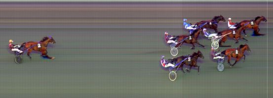 Målfoto for løp 6 på bane BI den 20.08.2021