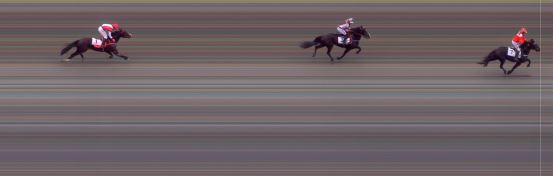 Målfoto for løp 2 på bane BI den 09.10.2021