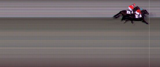 Målfoto for løp 1 på bane BI den 11.02.2022