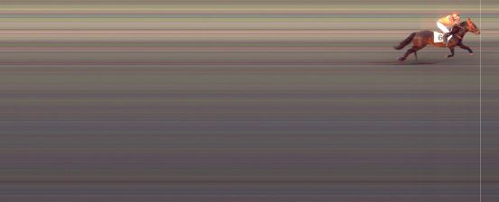 Målfoto for løp 1 på bane BI den 08.04.2022