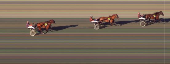 Målfoto for løp 1 på bane BI den 18.07.2022