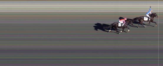 Målfoto for løp 1 på bane BI den 08.10.2022