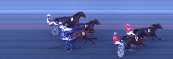 Målfoto for løp 1 på bane BI den 26.03.2023