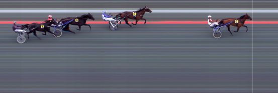 Målfoto for løp 1 på bane BI den 16.04.2023