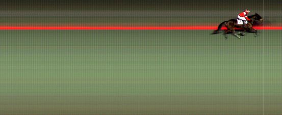 Målfoto for løp 9 på bane BI den 16.04.2023