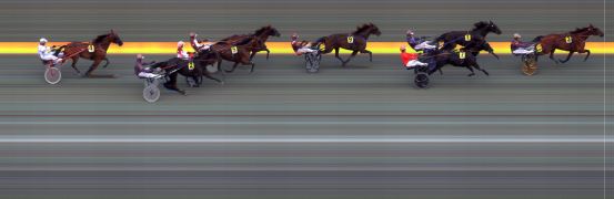 Målfoto for løp 1 på bane BI den 04.08.2023