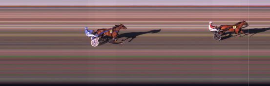 Målfoto for løp 1 på bane BI den 11.08.2024