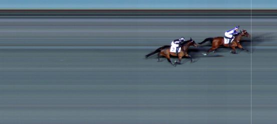 Målfoto for løp 1 på bane BI den 30.11.2024