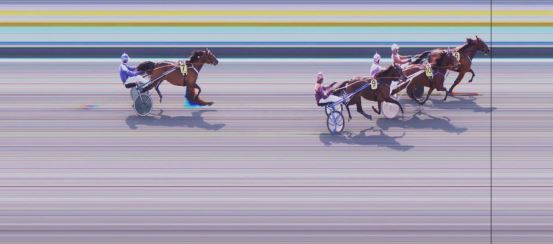 Målfoto for løp 1 på bane DR den 04.04.2019