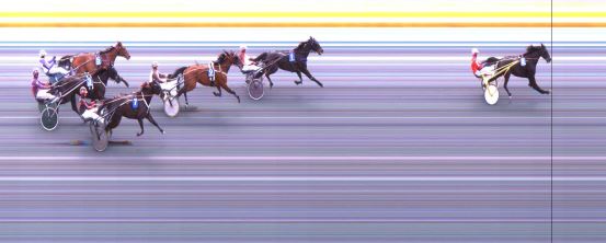 Målfoto for løp 2 på bane DR den 11.04.2019