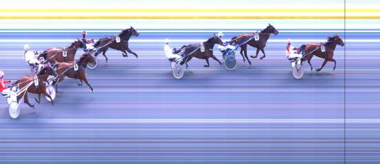 Målfoto for løp 5 på bane DR den 11.04.2019