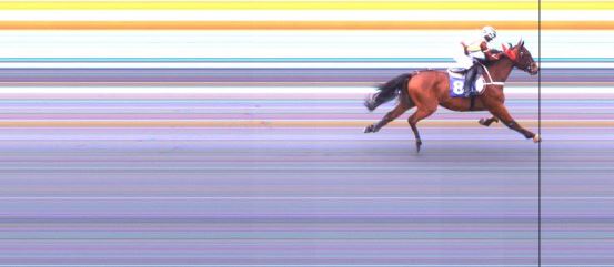 Målfoto for løp 2 på bane DR den 27.04.2019