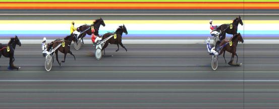 Målfoto for løp 1 på bane JA den 12.08.2014