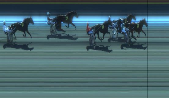 Målfoto for løp 1 på bane JA den 28.03.2018