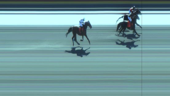 Målfoto for løp 2 på bane JA den 28.03.2018