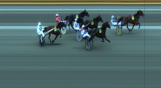 Målfoto for løp 1 på bane JA den 22.04.2018