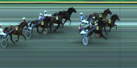 Målfoto for løp 1 på bane JA den 11.06.2018