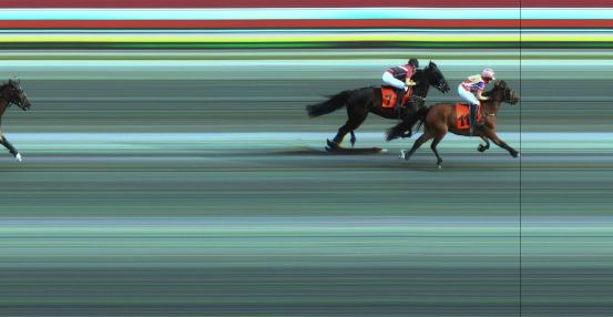 Målfoto for løp 3 på bane JA den 05.08.2018