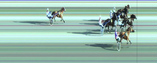 Målfoto for løp 1 på bane JA den 13.08.2018