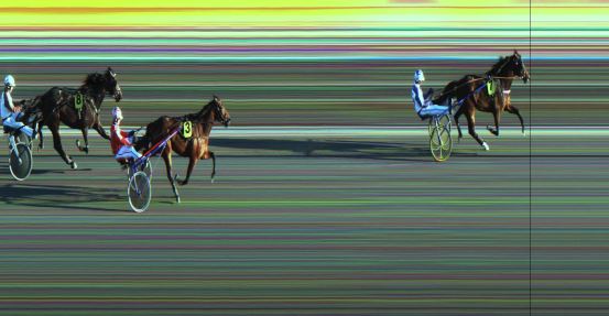 Målfoto for løp 1 på bane JA den 15.04.2019