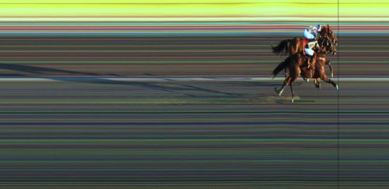 Målfoto for løp 3 på bane JA den 15.04.2019