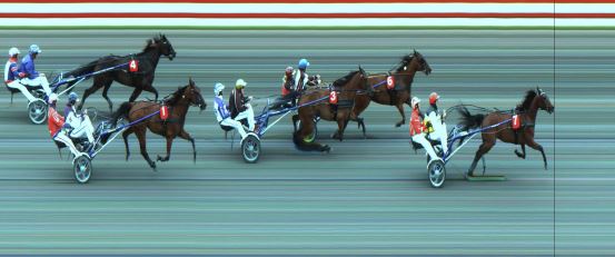 Målfoto for løp 3 på bane JA den 06.07.2019