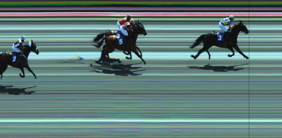 Målfoto for løp 2 på bane JA den 07.07.2019