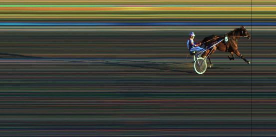 Målfoto for løp 6 på bane JA den 19.04.2020