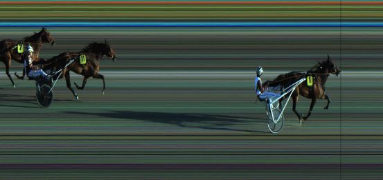 Målfoto for løp 1 på bane JA den 20.04.2020