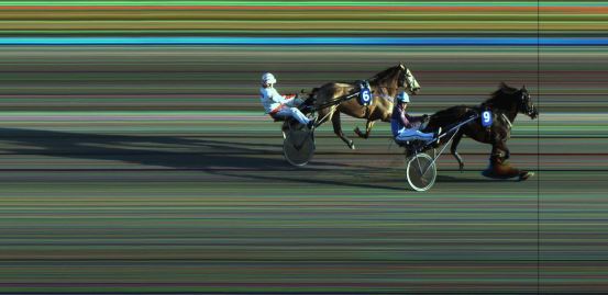 Målfoto for løp 2 på bane JA den 20.04.2020