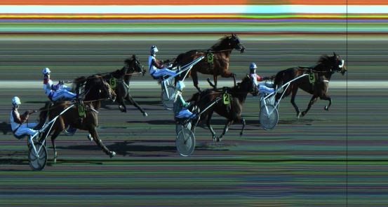 Målfoto for løp 1 på bane JA den 26.04.2020