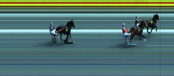 Målfoto for løp 1 på bane JA den 29.04.2020