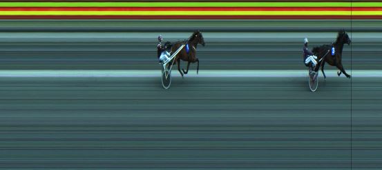 Målfoto for løp 2 på bane JA den 29.04.2020