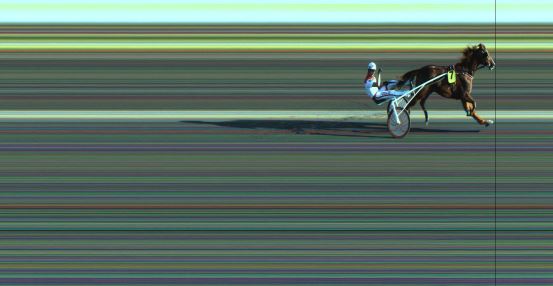 Målfoto for løp 1 på bane JA den 14.08.2020