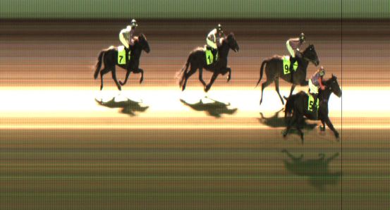 Målfoto for løp 3 på bane JA den 11.12.2020