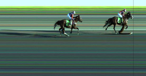 Målfoto for løp 1 på bane JA den 14.08.2021