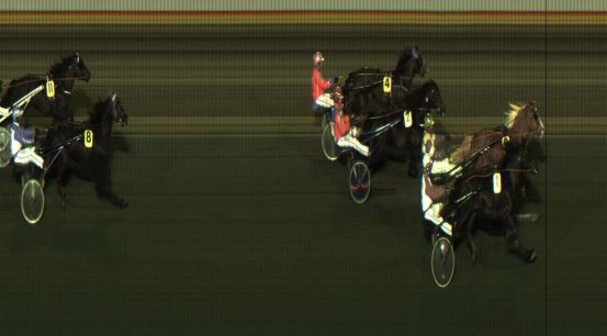 Målfoto for løp 1 på bane JA den 25.03.2023