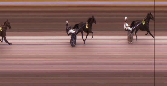 Målfoto for løp 1 på bane JA den 14.04.2023