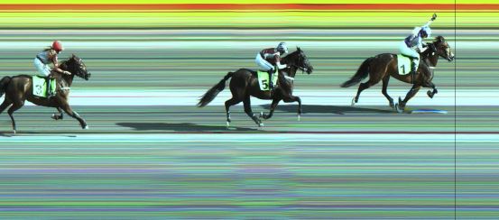 Målfoto for løp 2 på bane JA den 02.07.2023