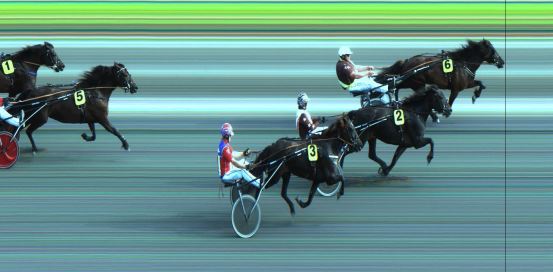 Målfoto for løp 1 på bane JA den 28.07.2023