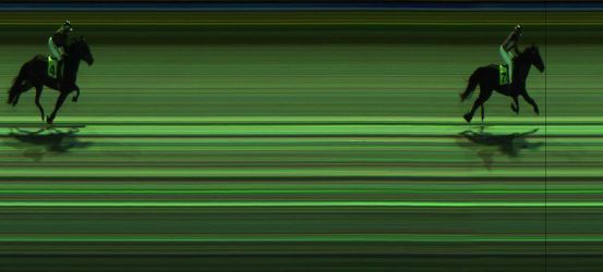 Målfoto for løp 2 på bane JA den 13.10.2023