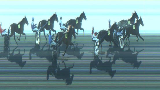 Målfoto for løp 1 på bane JA den 14.02.2024