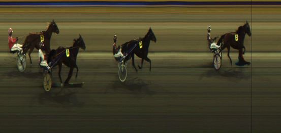 Målfoto for løp 1 på bane JA den 10.03.2024