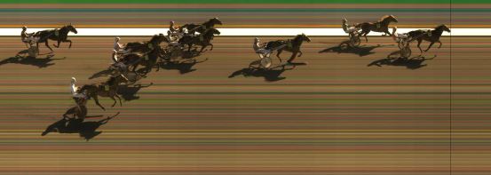 Målfoto for løp 9 på bane KL den 18.04.2014