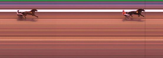 Målfoto for løp 1 på bane KL den 07.04.2016